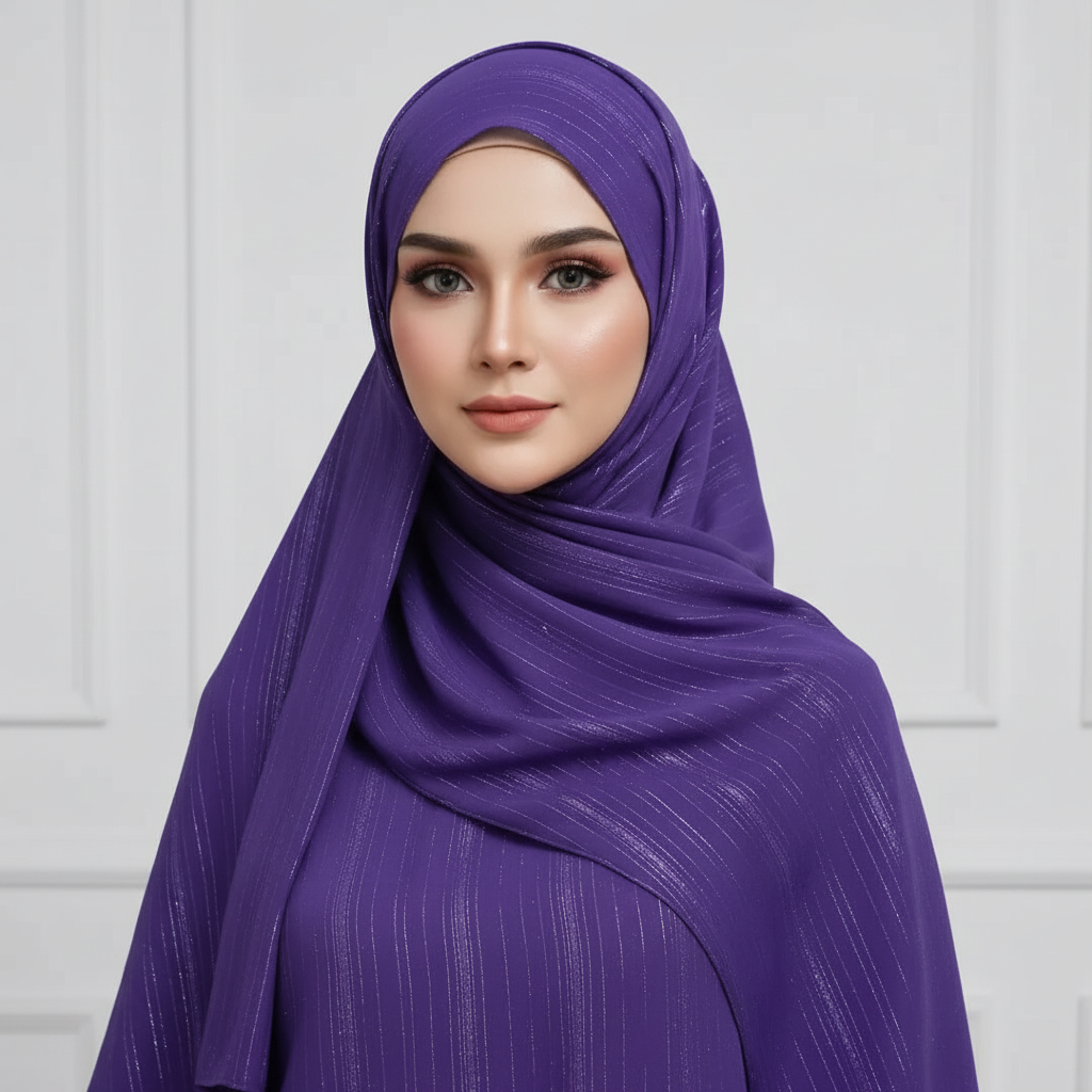Indigo Metalic Chiffon