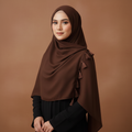 Brown Tassels Lawn Hijab