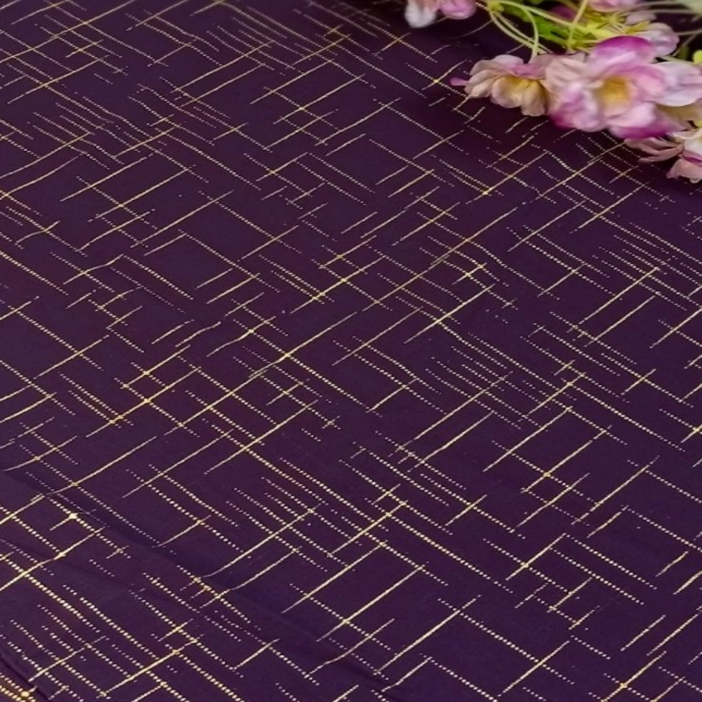 Indigo Crosshatch Georgette