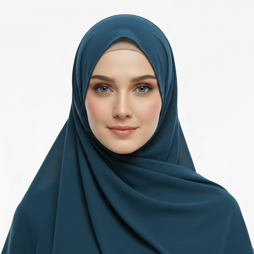 Geogeon Bay Blue Georgette Chiffon