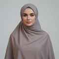 Silver Grey Ribbed Jersey Hijab