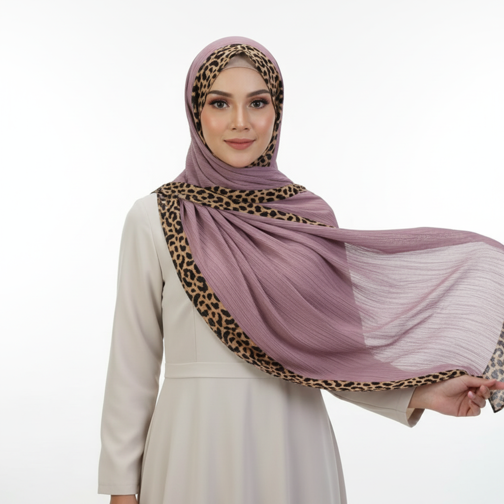 Lavender Pleated Crinkle Hijab