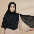 Jet Black  Crosshatch Georgette