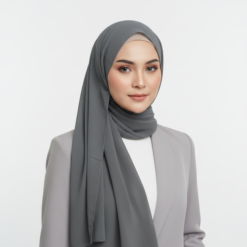 Gray Georgette Chiffon