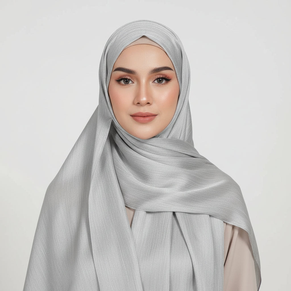 Silver Grey Sheen Hijab