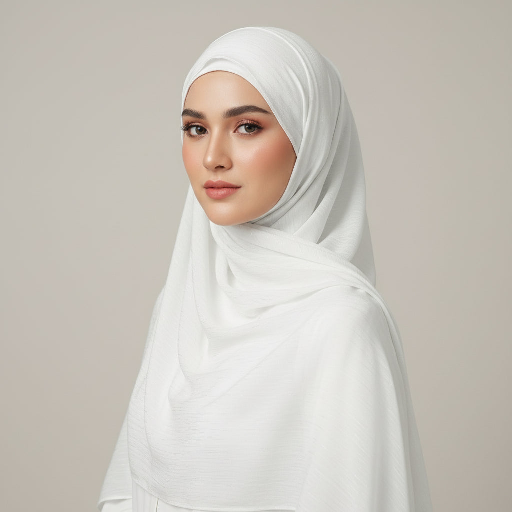 White Metalic Chiffon