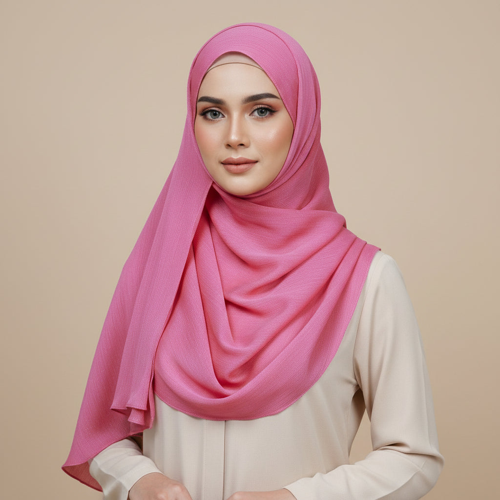 Pink Metalic Chiffon