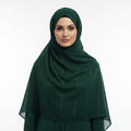 Bottle green Metalic Chiffon