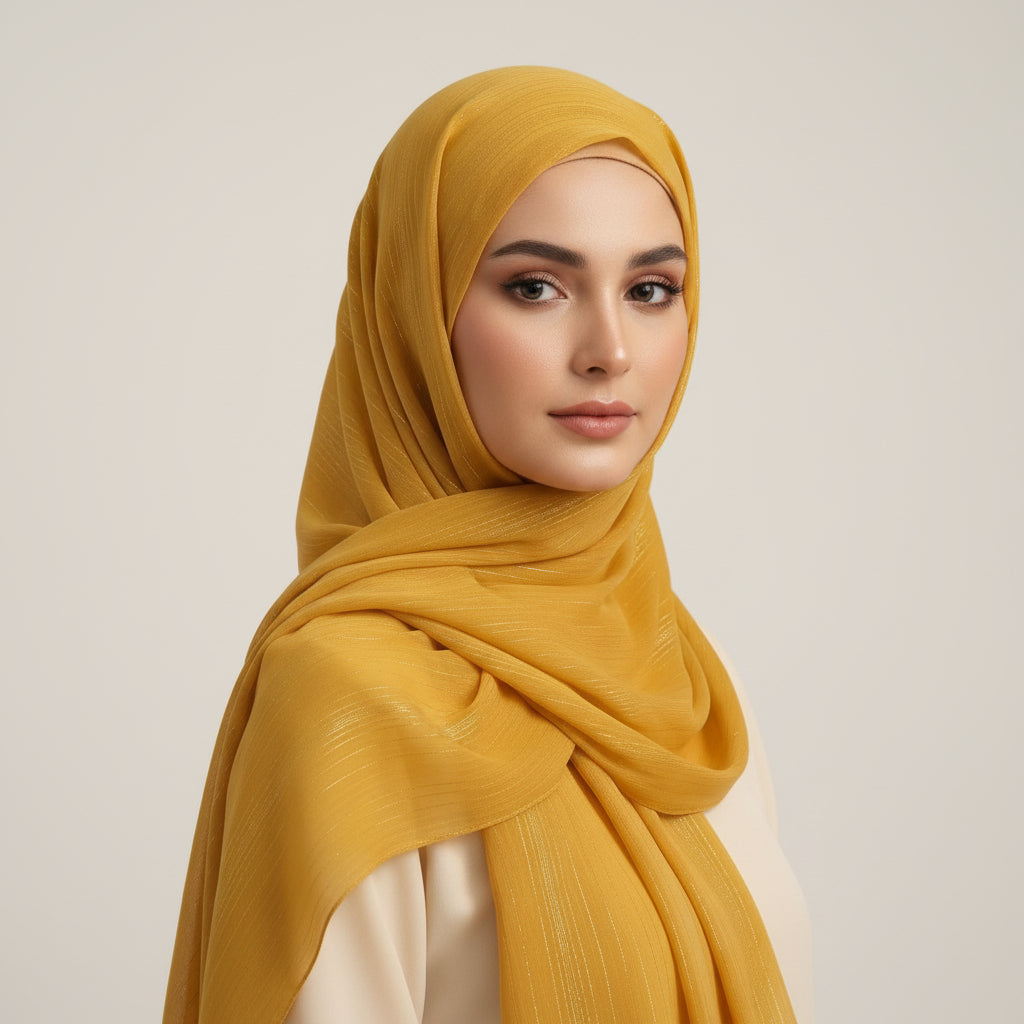 Mustard MetalicChiffon