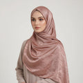 Peach Modal Self Satin Silk