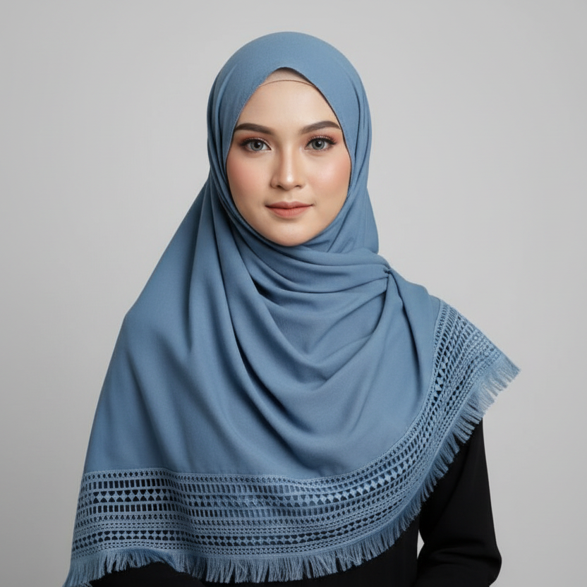Denim Light Lace Hijab