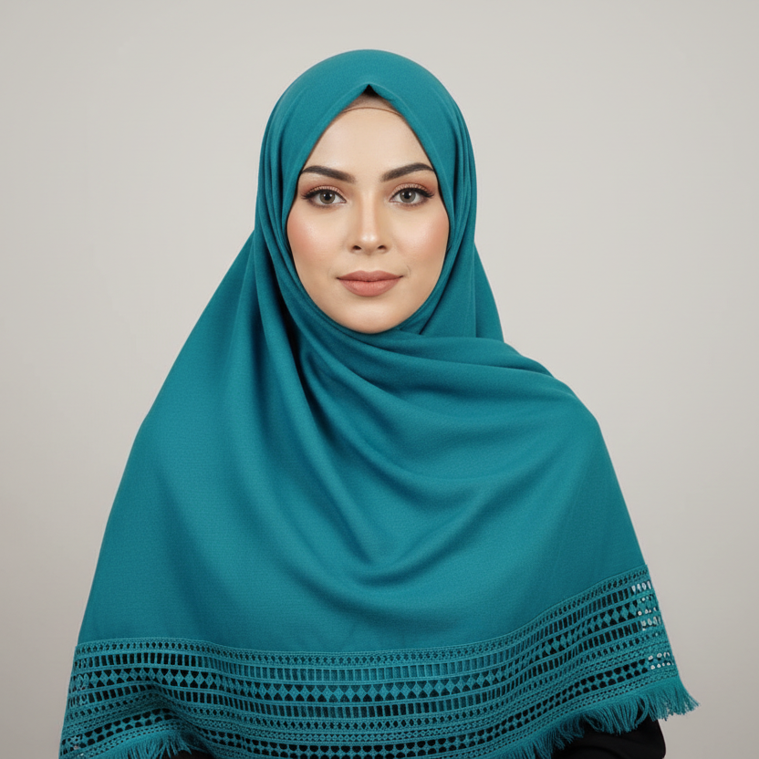 Torquoise Lace Hijab