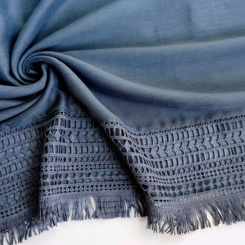 Charcoal Denim Lace Hijab