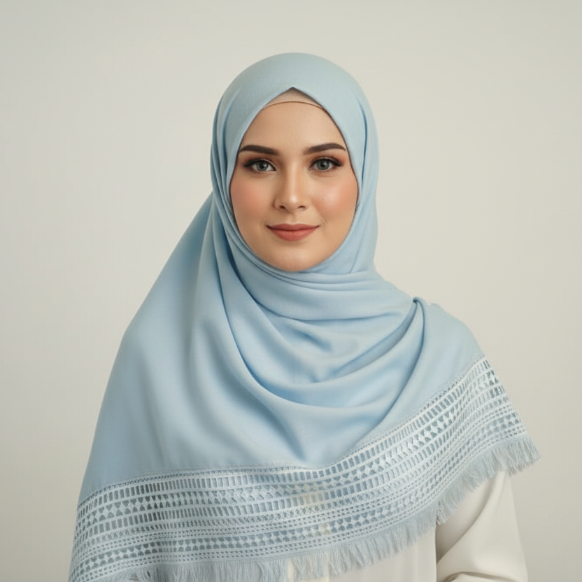 Sky Blue Lace Hijab