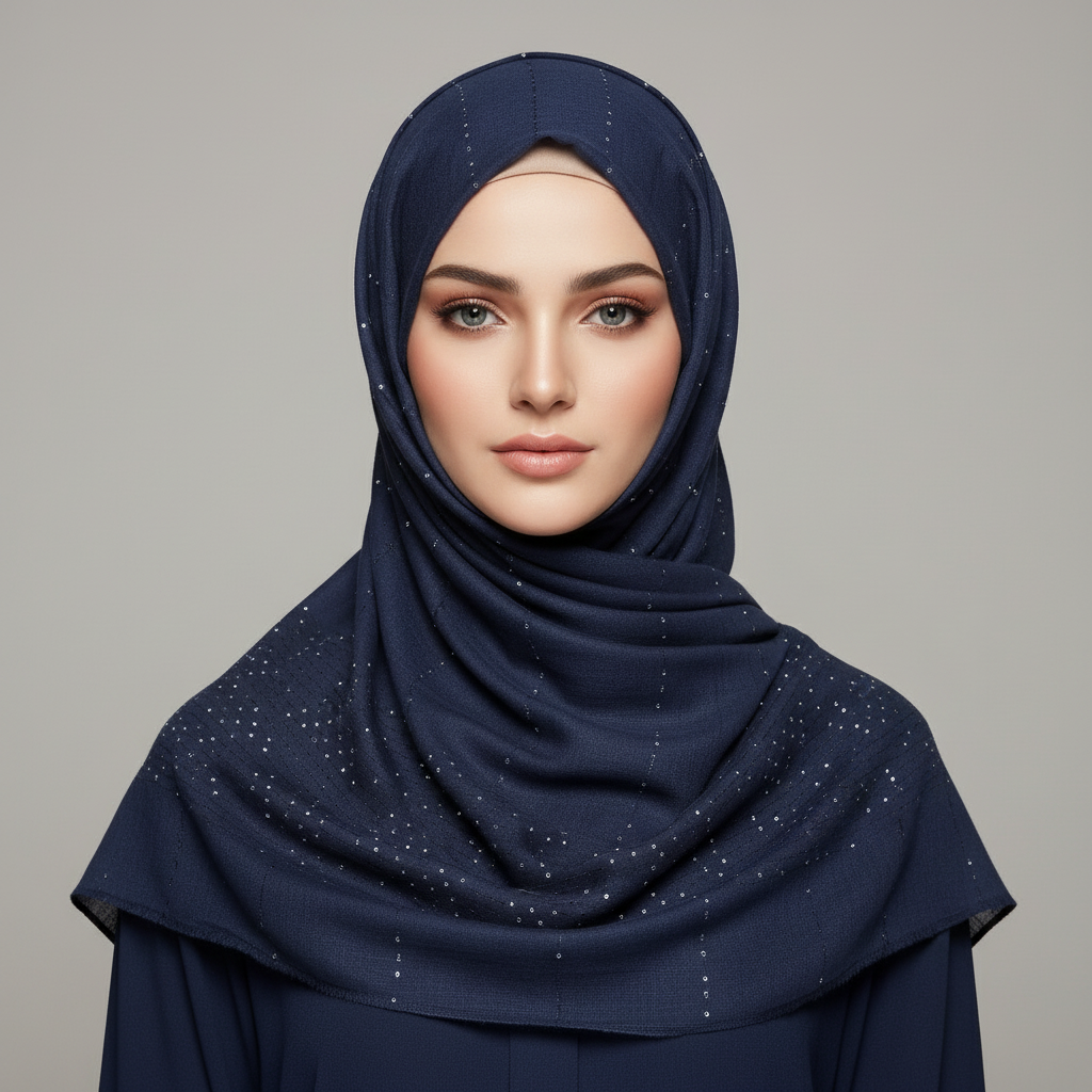 Navy Blue Turkish Sitara Lawn