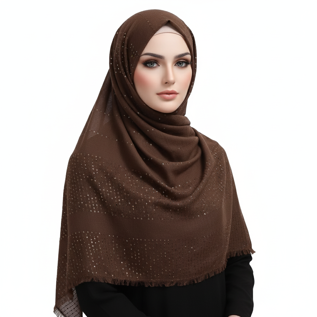 Brown Turkish Sitara Lawn
