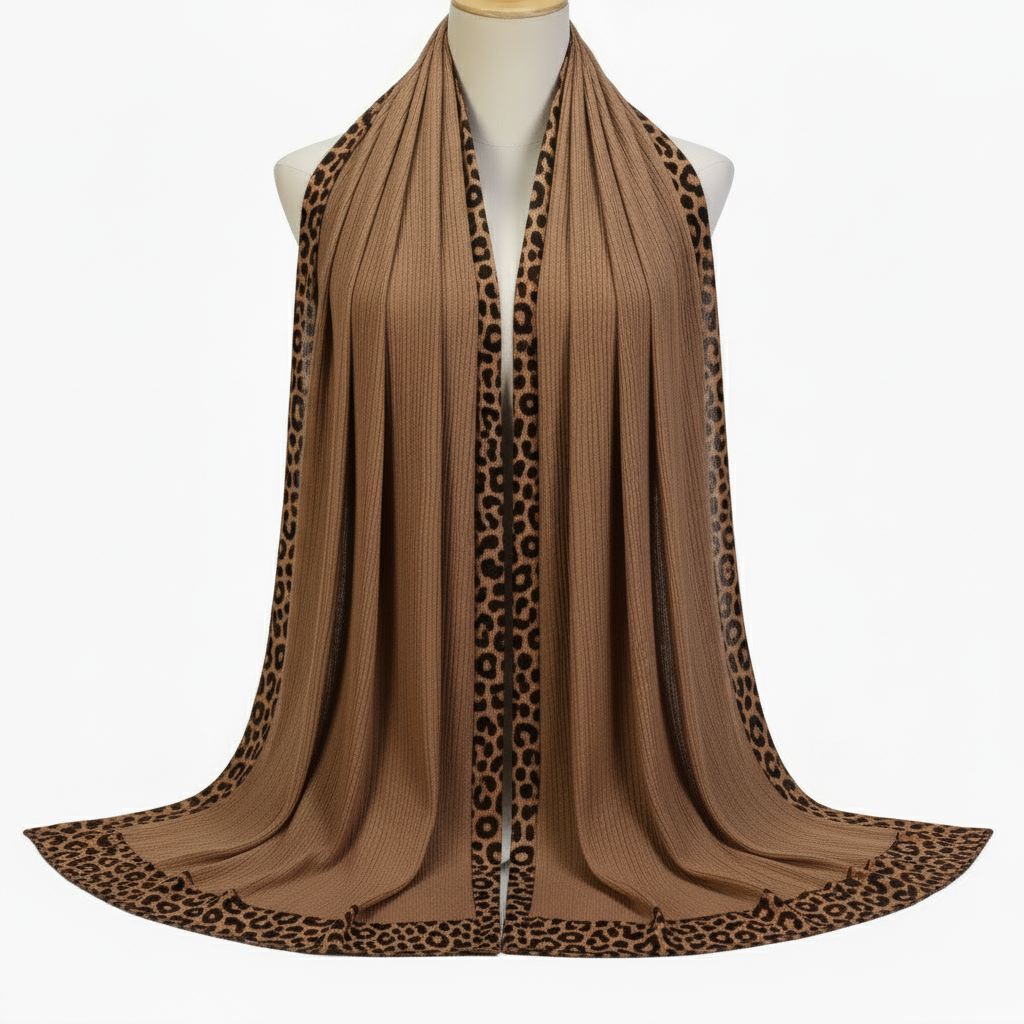 Light brown Pleated Crinkle Hijab