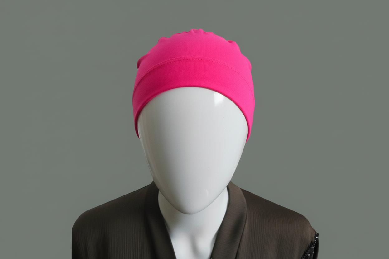 Hot Pink veil  cap