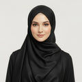 Black  Plain Satin Silk