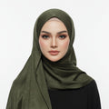 Olive Green Velvet Silk Hijab