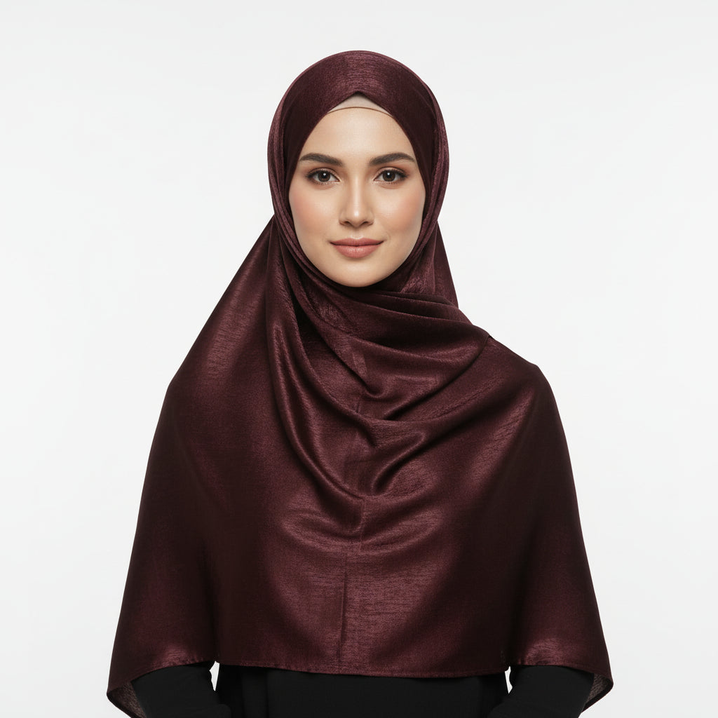 Maroon Velvet Silk Hijab