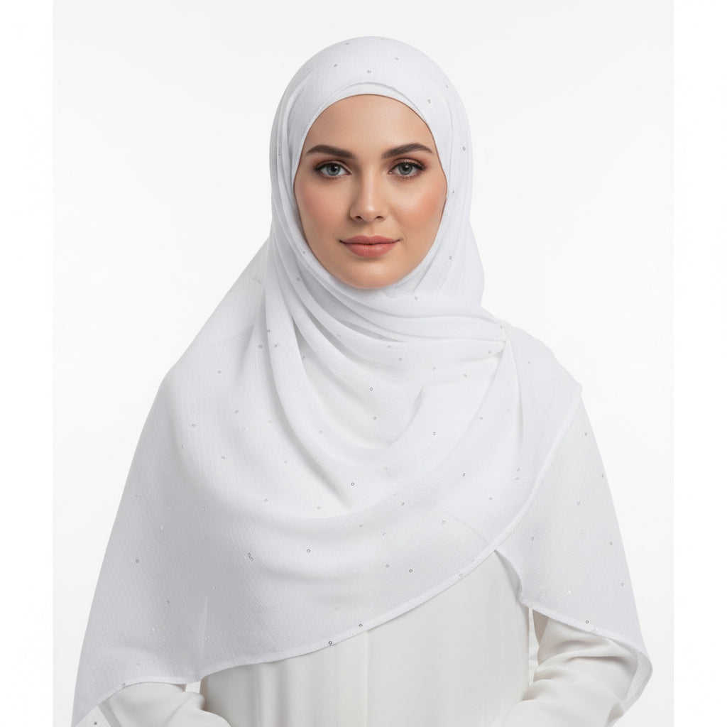 White Doriya Sitara Lawn