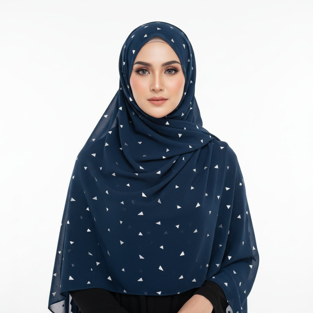 Georgeon bay Blue Chiffon silver Foil