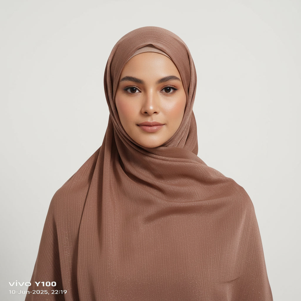 Light copper Metalic Chiffon