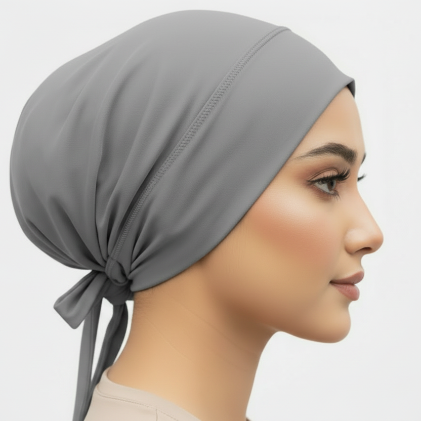 Grey  Full Coverage Tie Back (Cap)