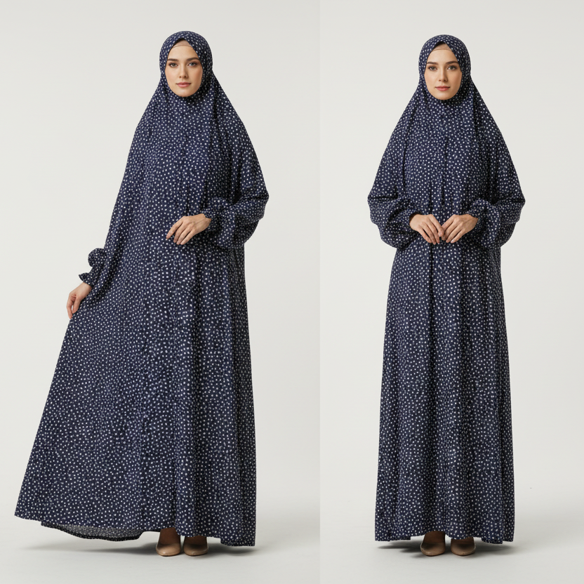 Blue Namaz Chaddar (with sleeves)