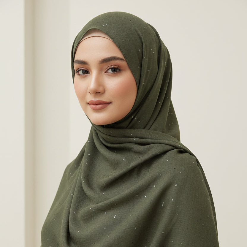 Olive  Doriya Sitara Lawn