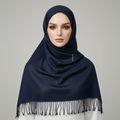 Navy  Plain Cashmere Hijab