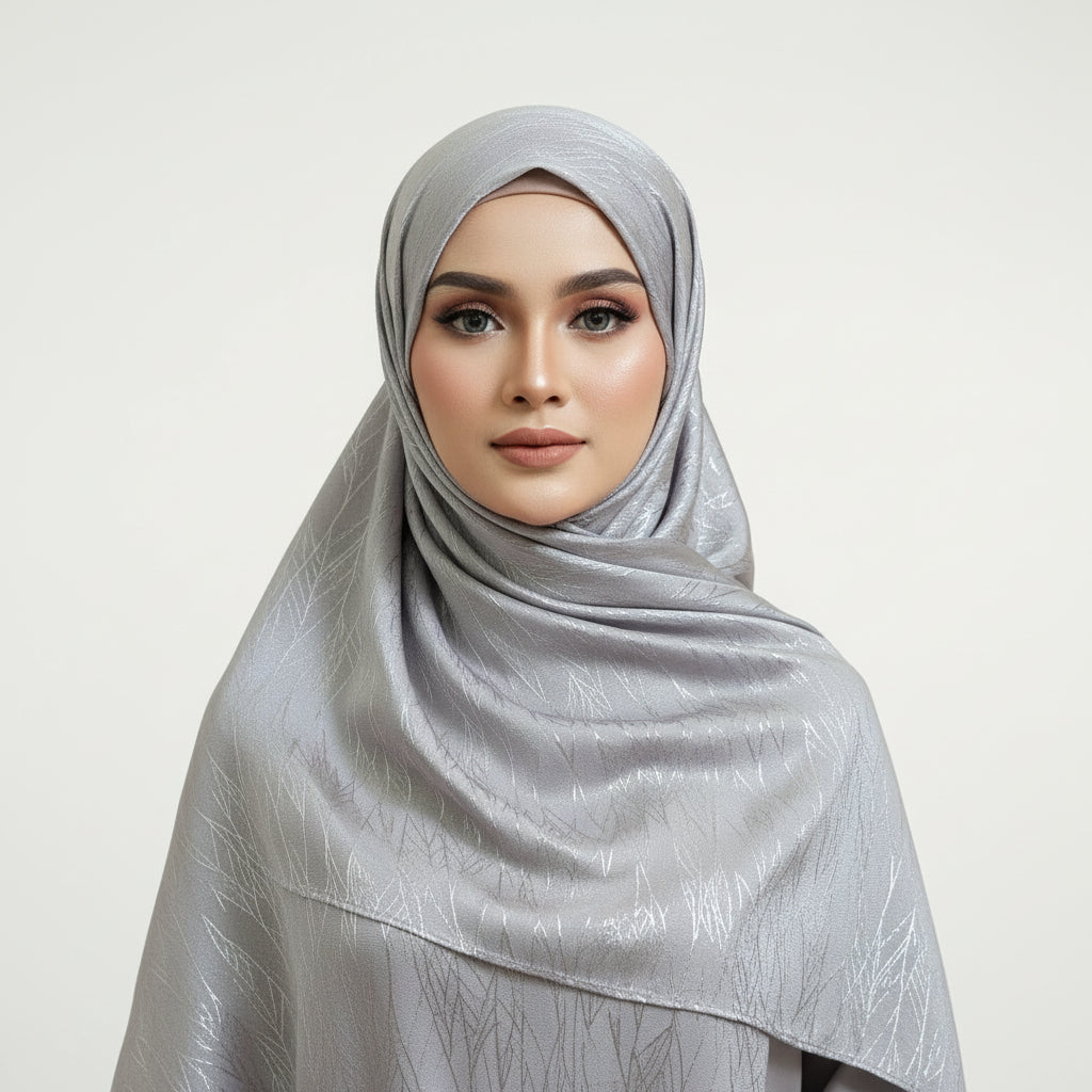 Silver Modal Self Satin Silk