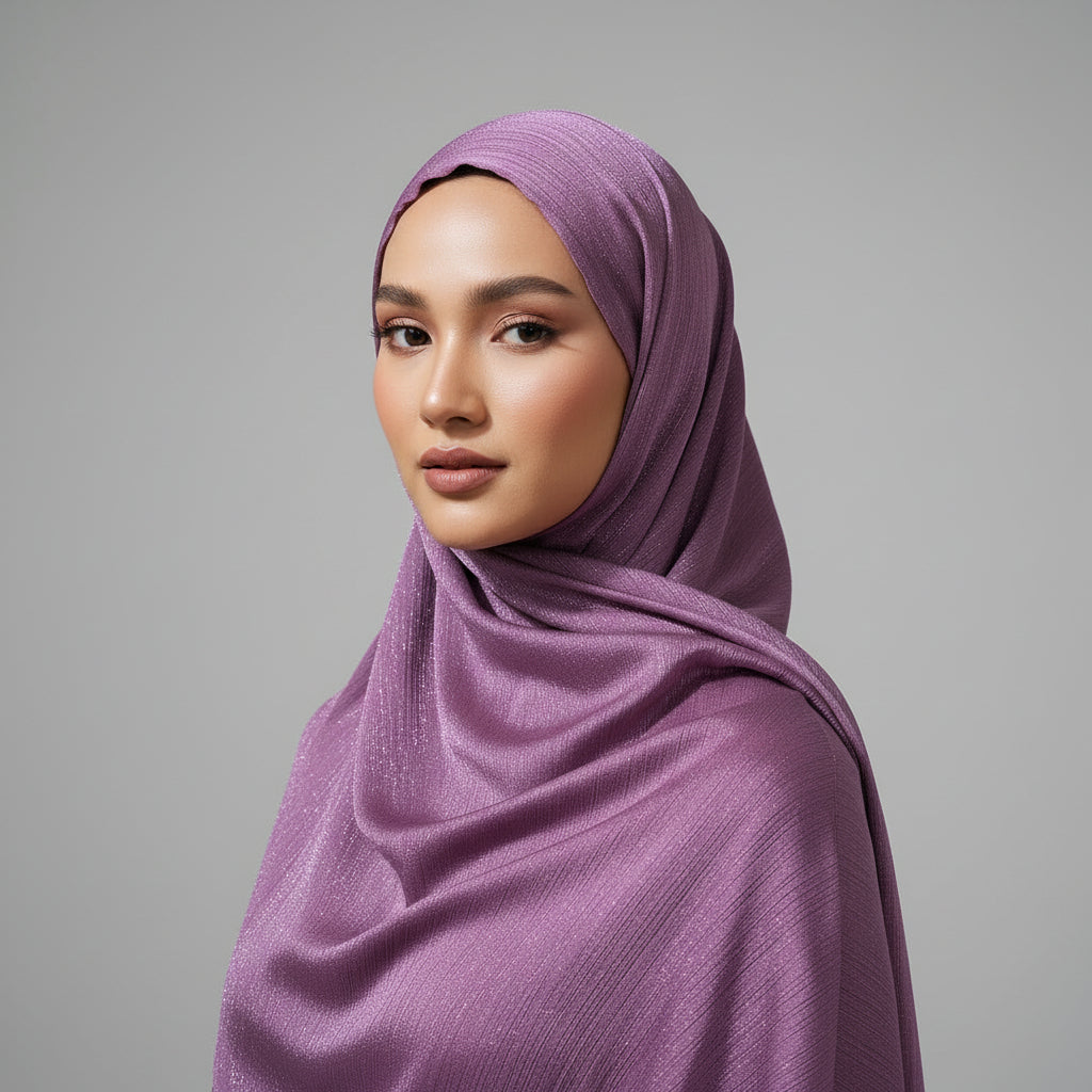 Lavender Metalic Chiffon