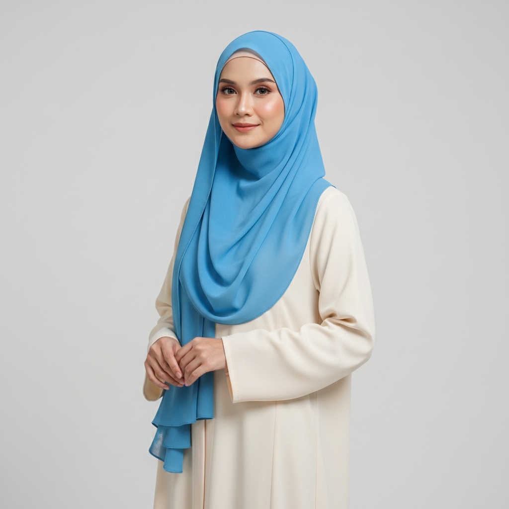 Blue Georgette Chiffon