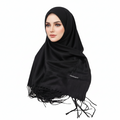 Black Plain Cashmere Hijab