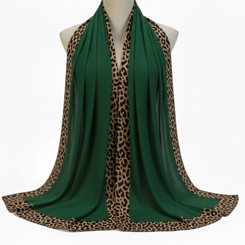 Bottle green Pleated Crinkle Hijab