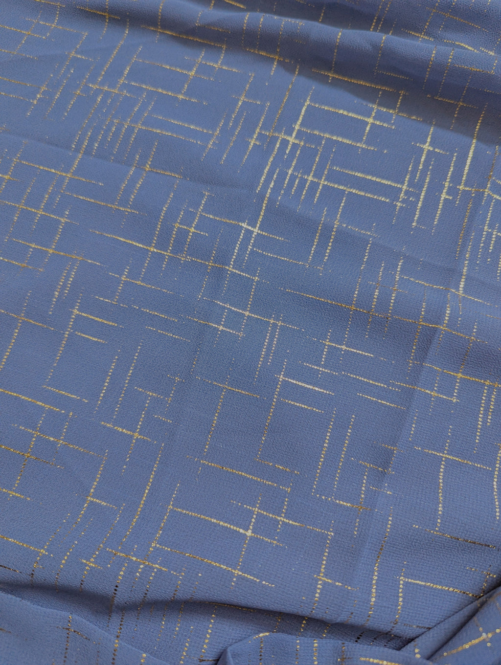 Steel blue Crosshatch Georgette