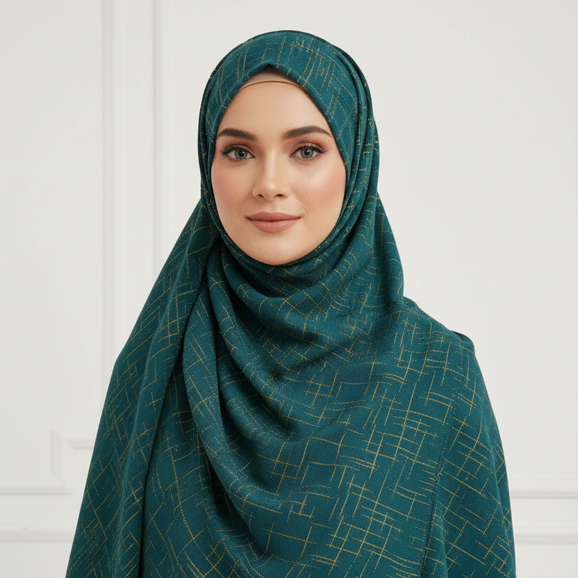 Zinc Crosshatch Georgette
