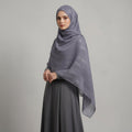 Steel blue Metalic Chiffon