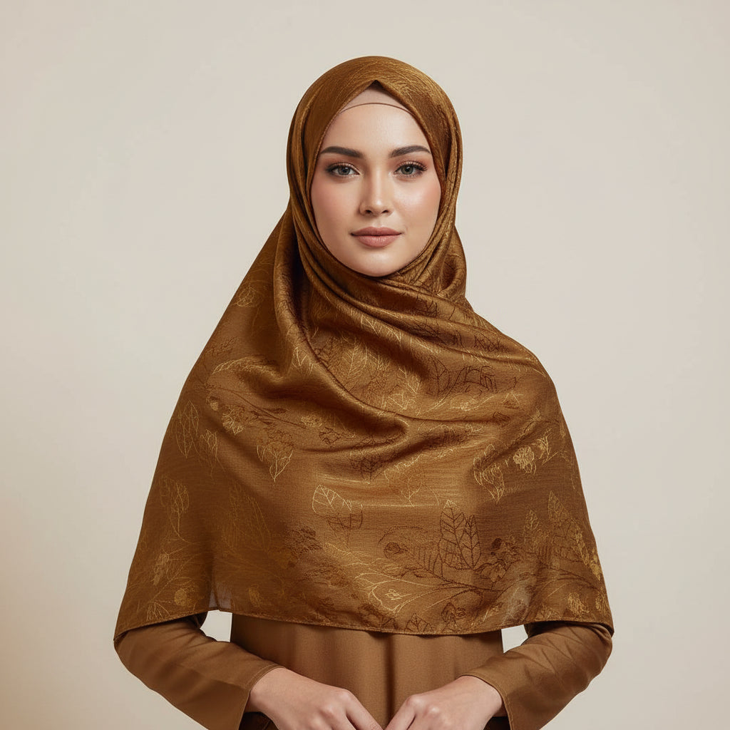 Brown Modal Self Satin Silk