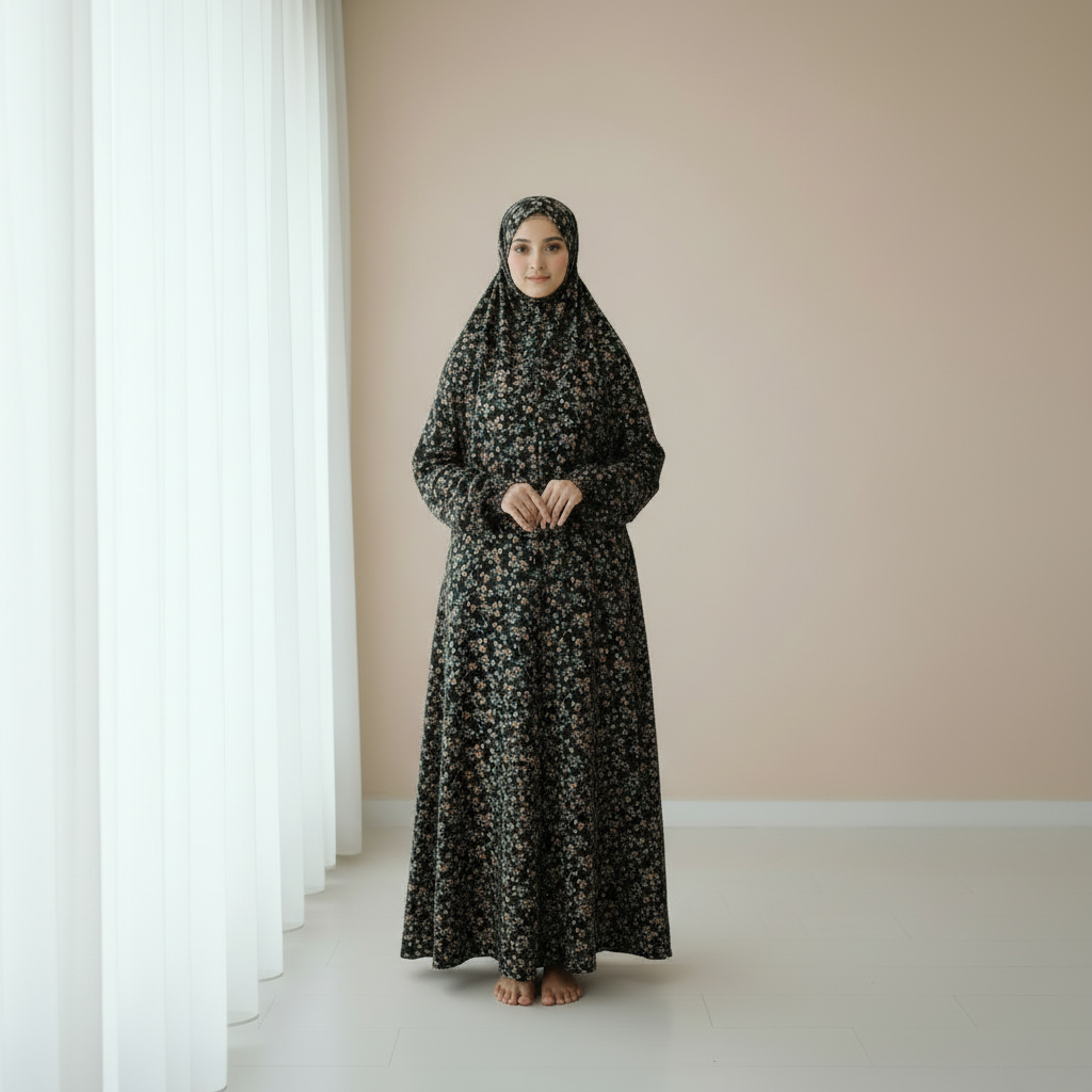 Black Namaz Chaddar (with sleeves)