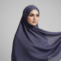 Steel grey  Metalic Chiffon