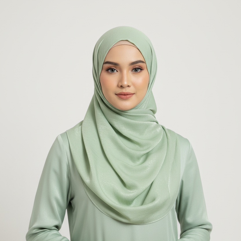 Mint Green Velvet Silk Hijab