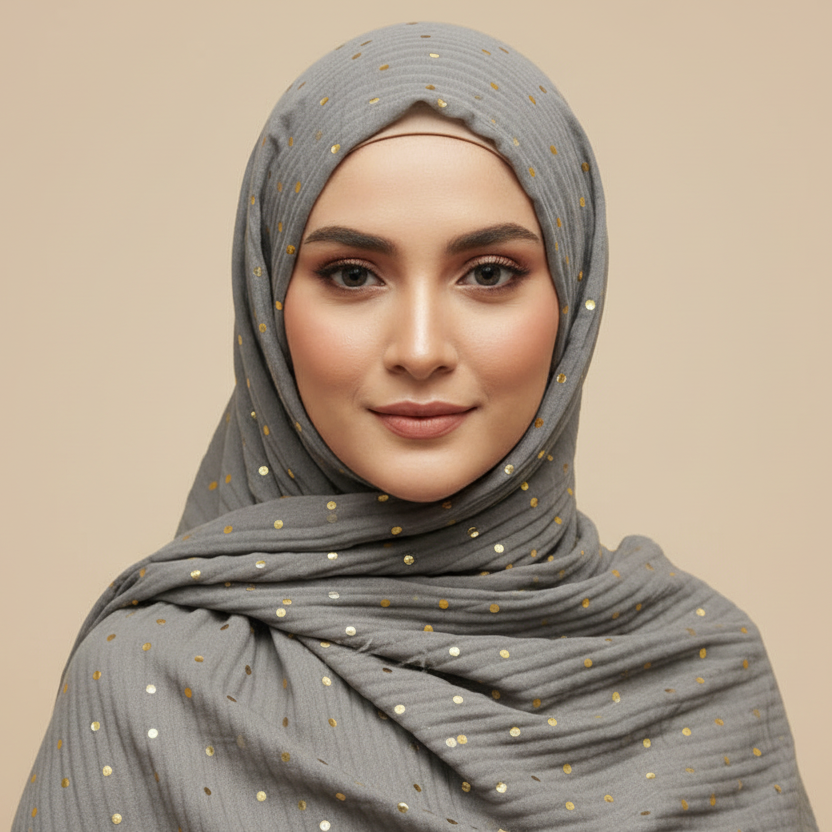 Grey Gold Series Hijab