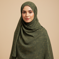 Olive Green Crosshatch Georgette