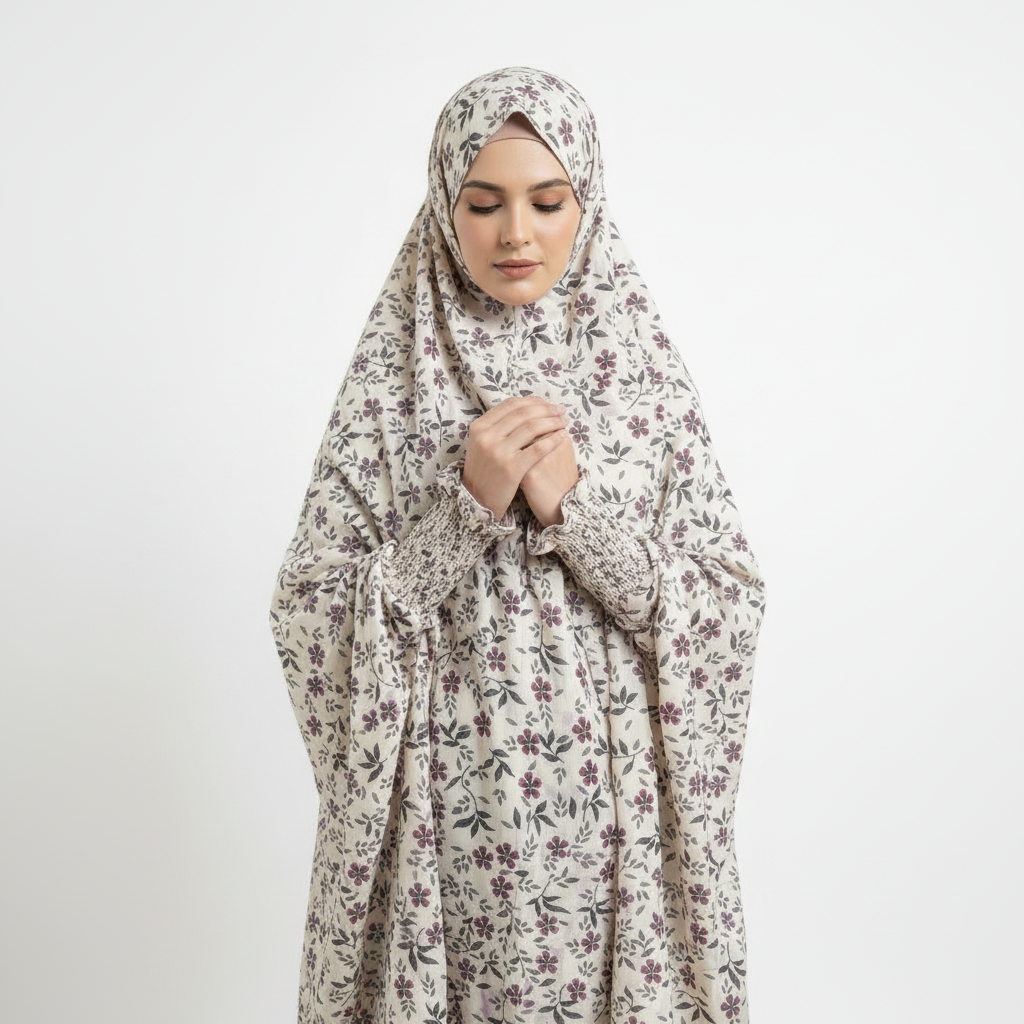Off White Namaz Chaddar (with sleeves)