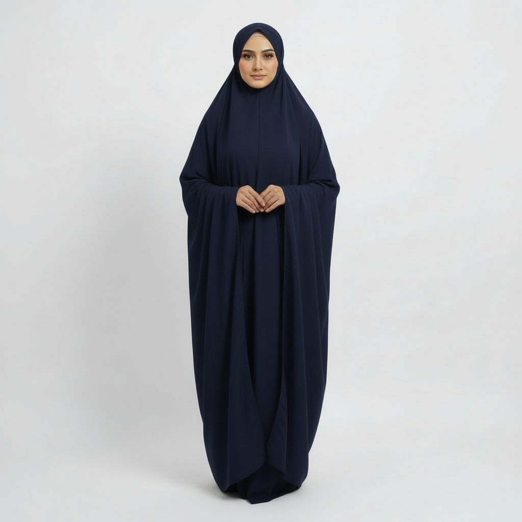 Navy Blue  Namaz Chaddar (with sleeves)
