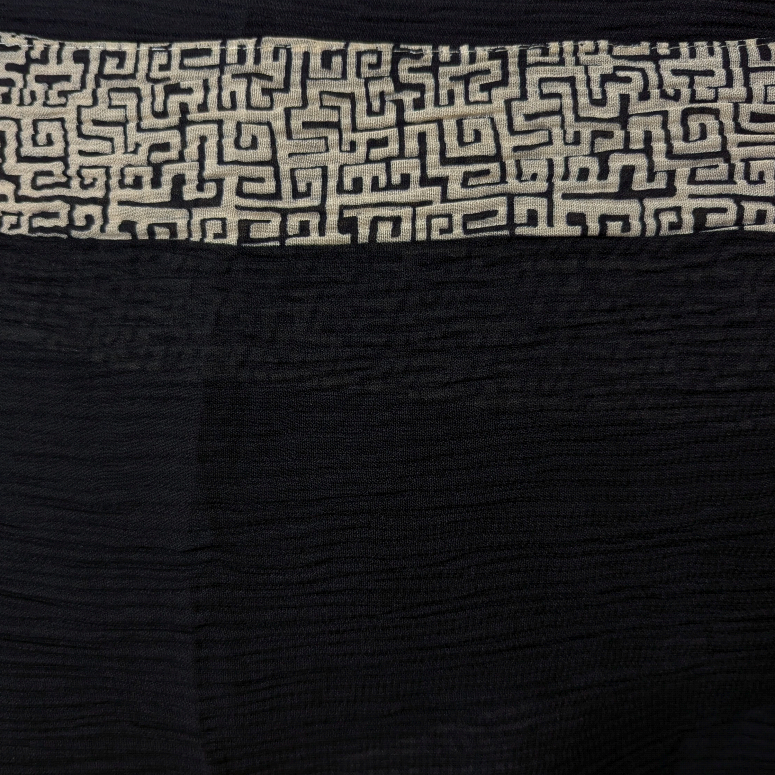 Black Pleated Crinkle Hijab