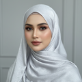 Silver Velvet Silk Hijab
